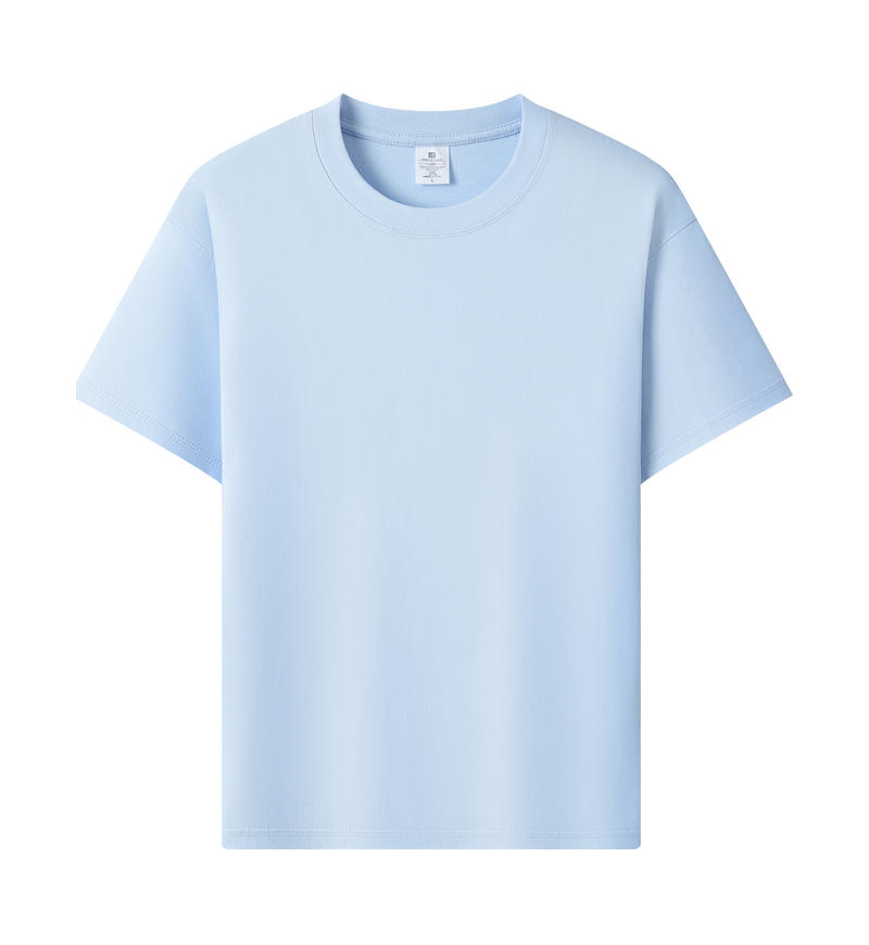 Light blue heavyweight cotton crew-neck T-shirt