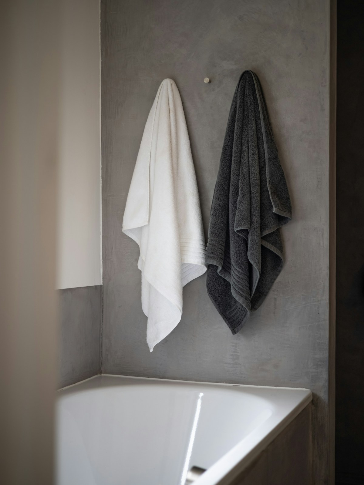 Folded white cotton towels